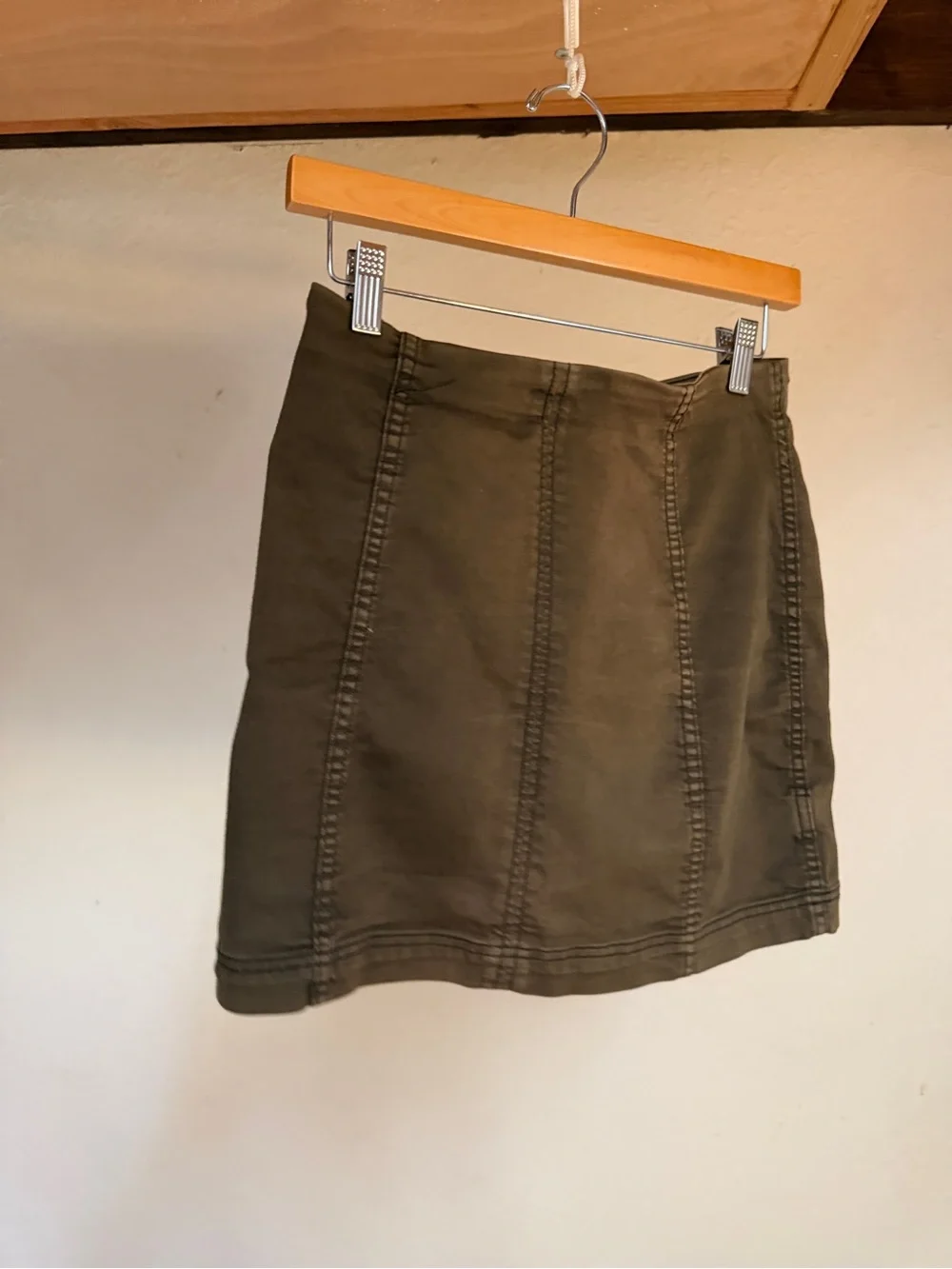 Free People Olive Panel Mini Skirt